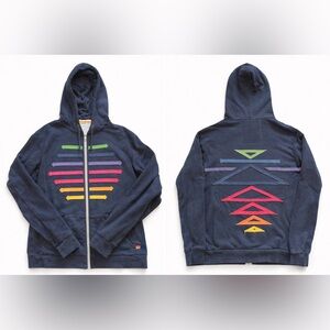 Very Rare Aviator Nation 360 Chevron Stripes Full Zip Hoodie